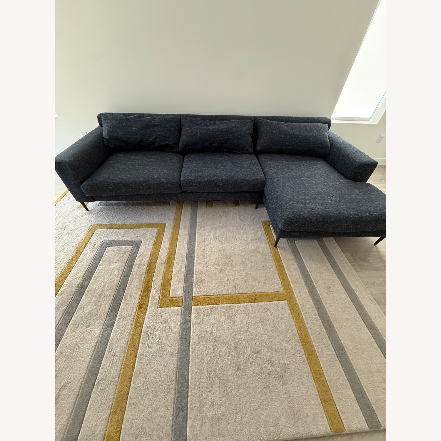 West Elm Harper Blue Fabric 2 Piece Sectional - image-1