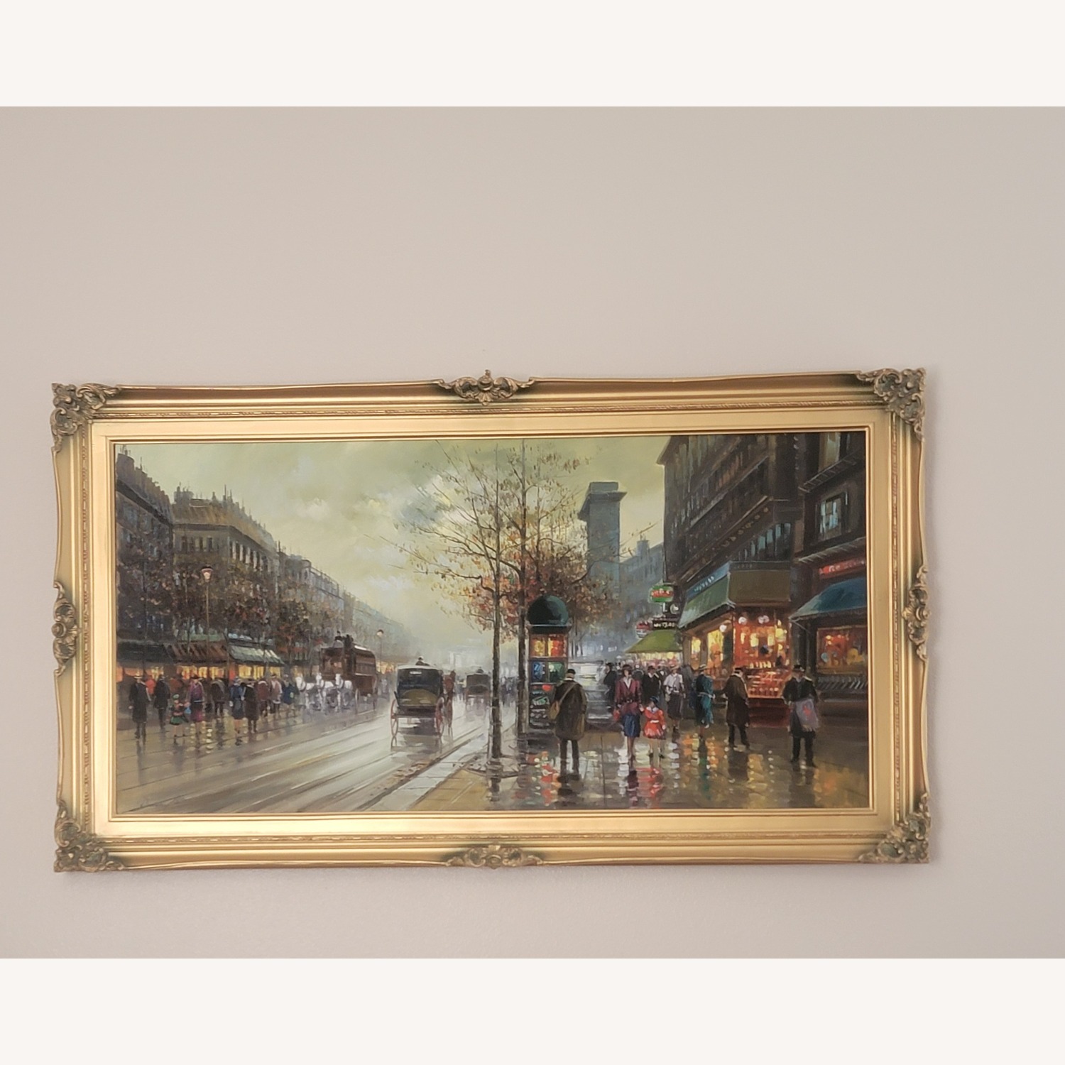 Painting of Paris Street Scene Signed by Dadashi - image-1