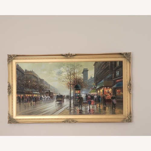 Used Painting of Paris Street Scene Signed by Dadashi for sale on AptDeco