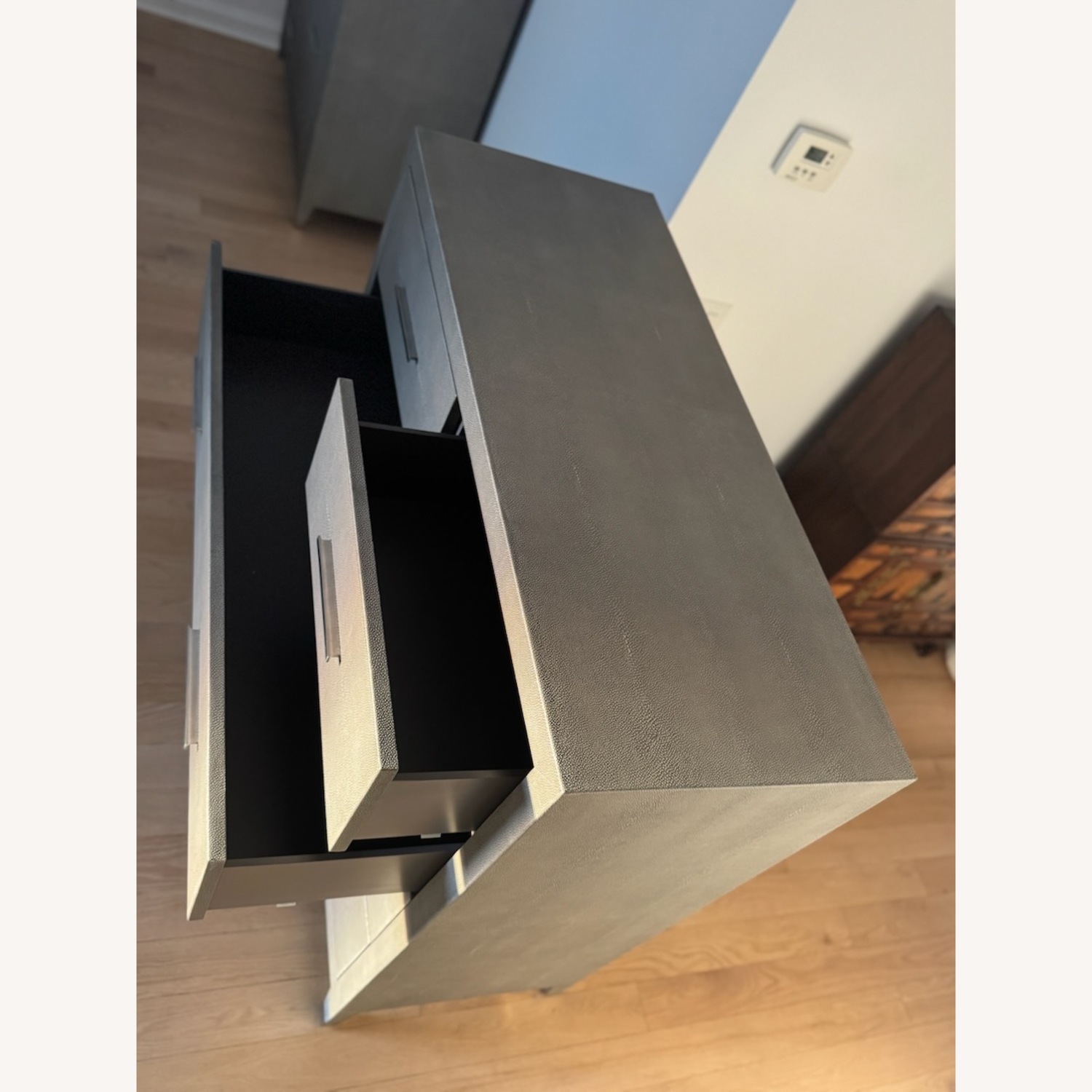 Restoration Hardware Light Gray Wood Armoire - image-2