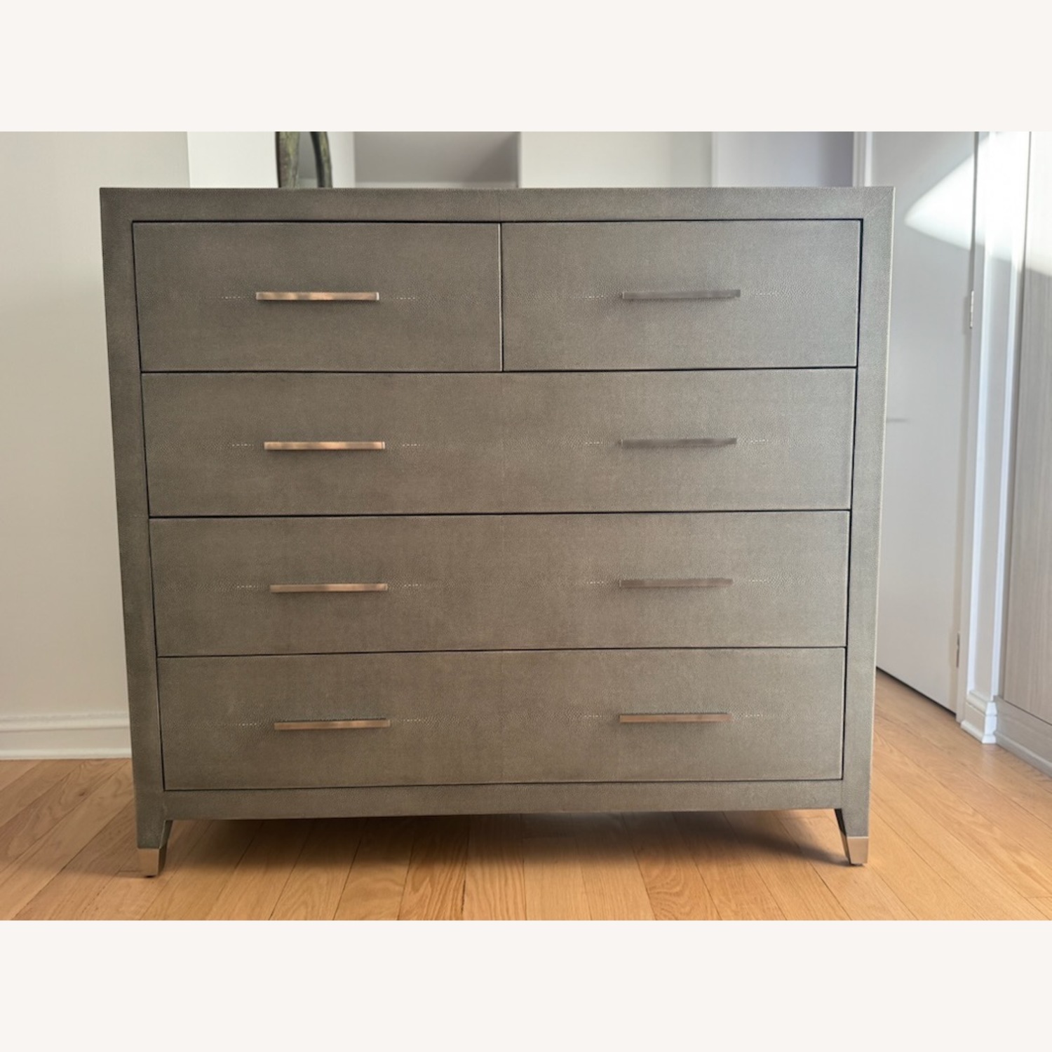 Restoration Hardware Light Gray Wood Armoire - image-4