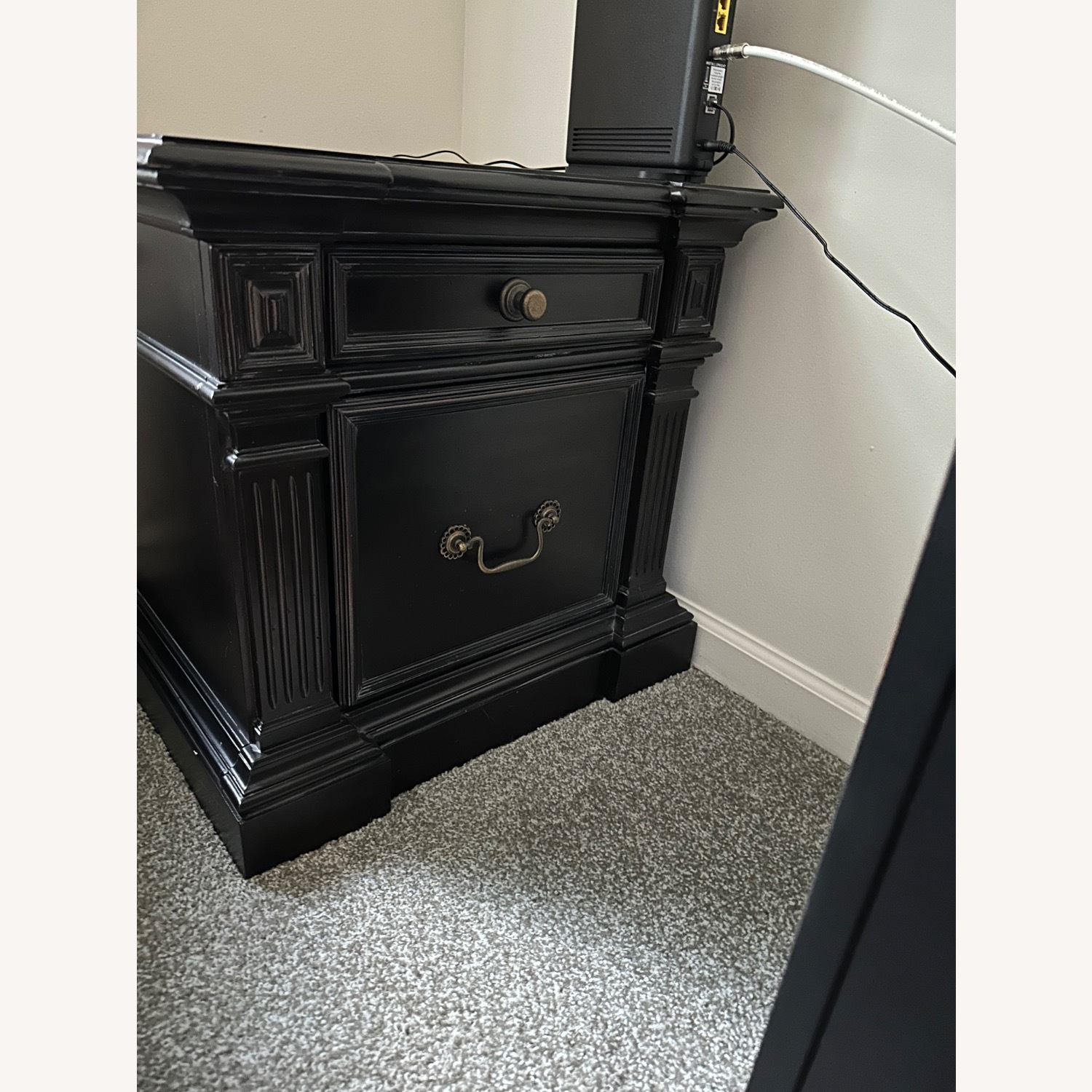 Dark Brown Wood Media Storage - image-2