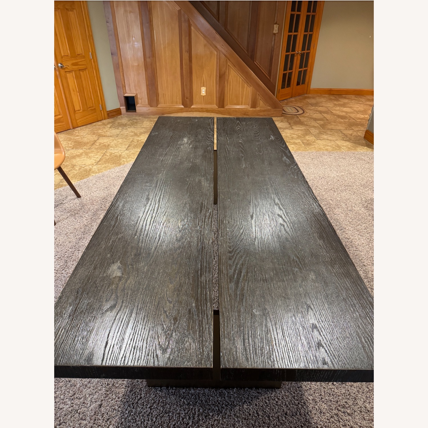 Restoration Hardware Dark Brown Wood Dining Table - image-5