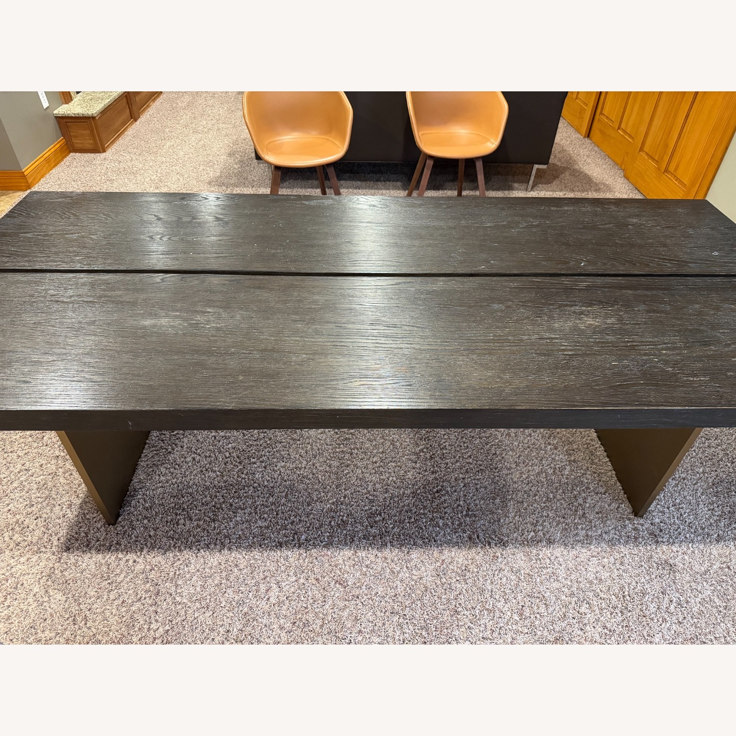 Restoration Hardware Dark Brown Wood Dining Table - image-4