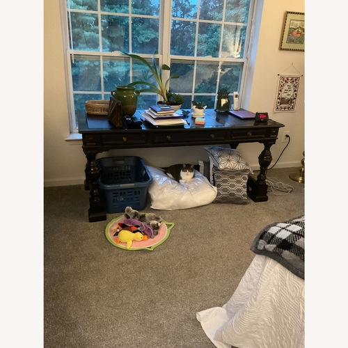 Used Dark Brown Wood Office Desk for sale on AptDeco