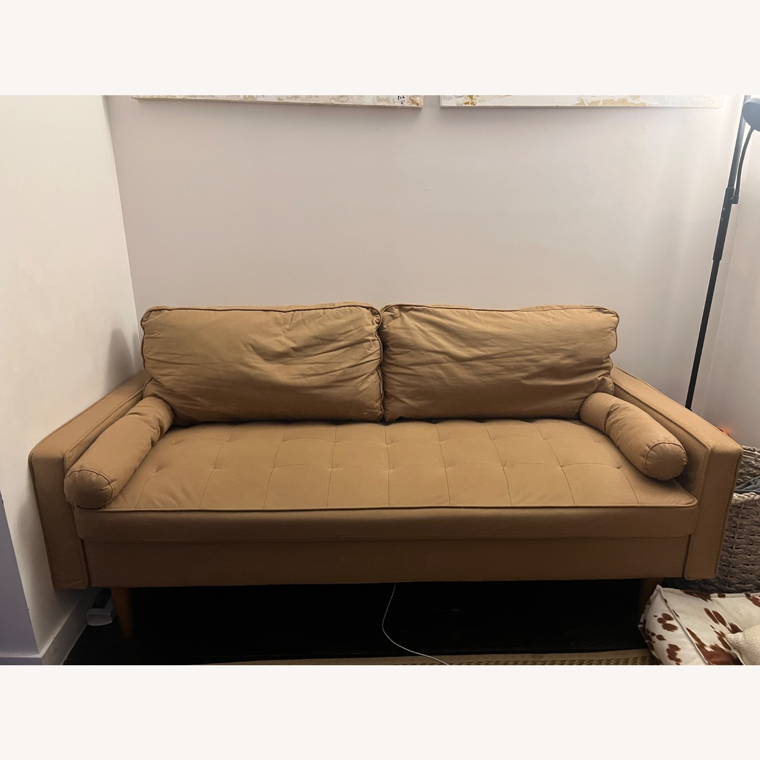 Wayfair Natural Faux Leather 2 Seater Sofa - image-2