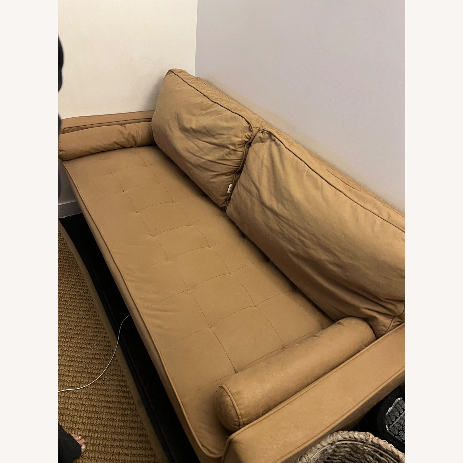 Wayfair Natural Faux Leather 2 Seater Sofa - image-3