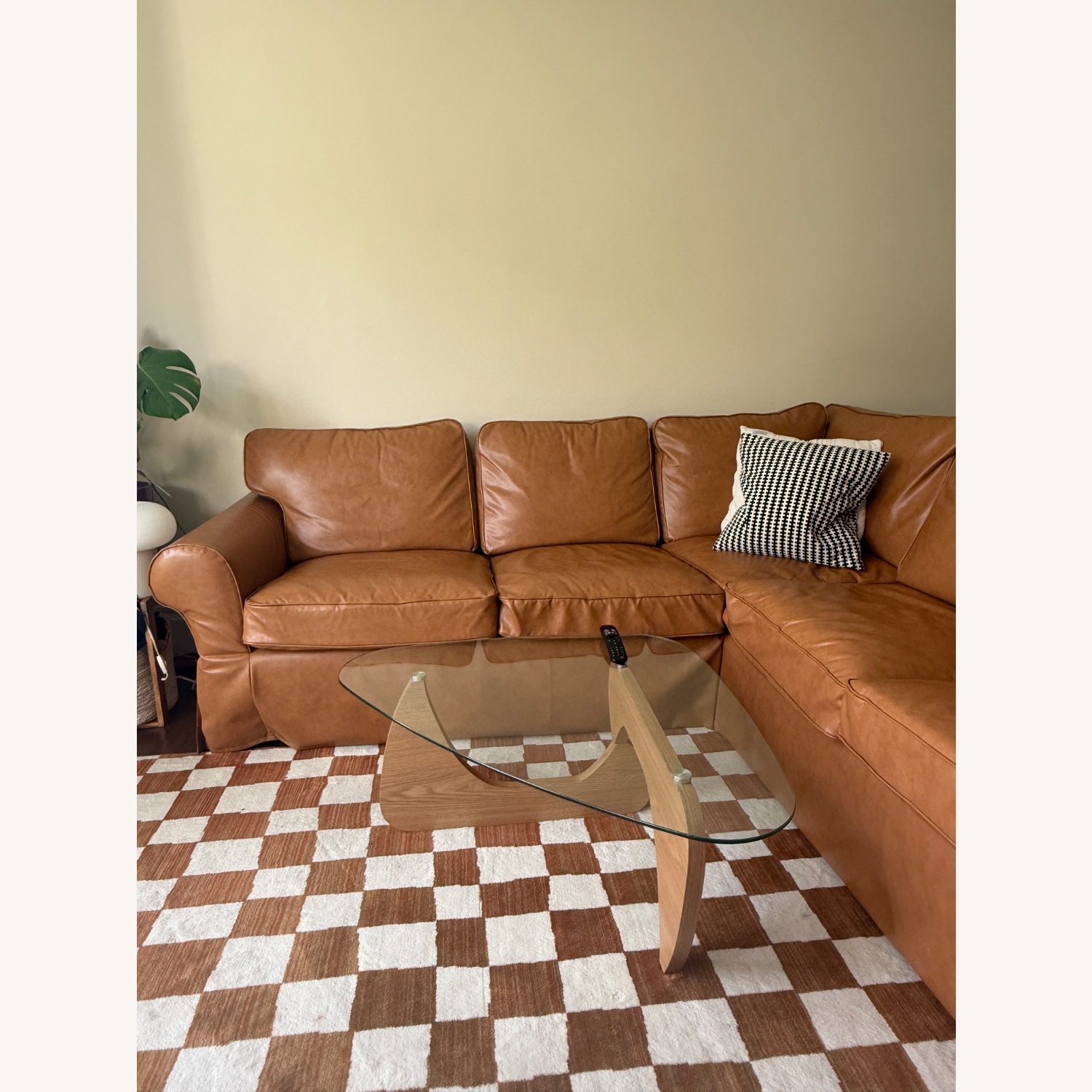 IKEA Light Brown Faux Leather 3+ Piece Sectional - image-4