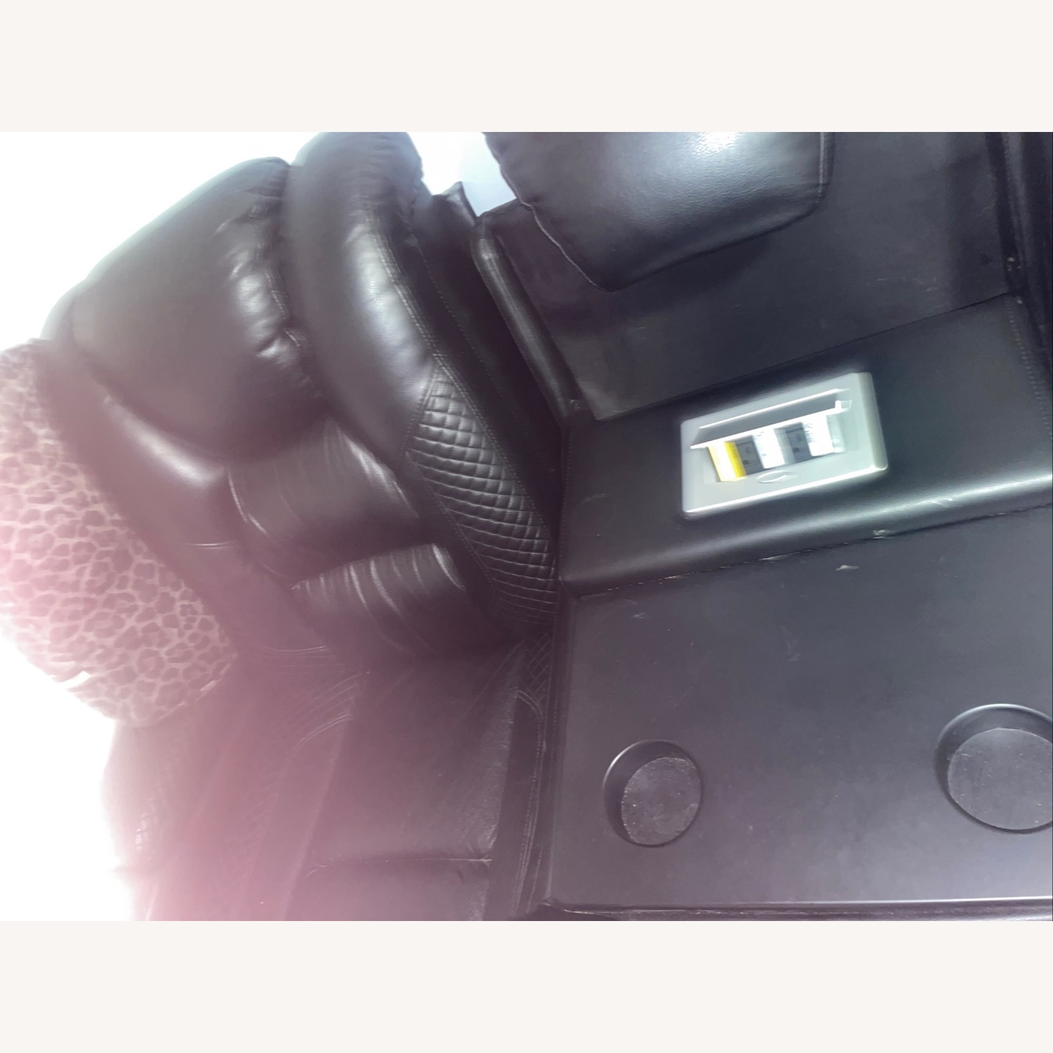 Ashley Furniture Black Leather 3+ Seater Sofa - image-7