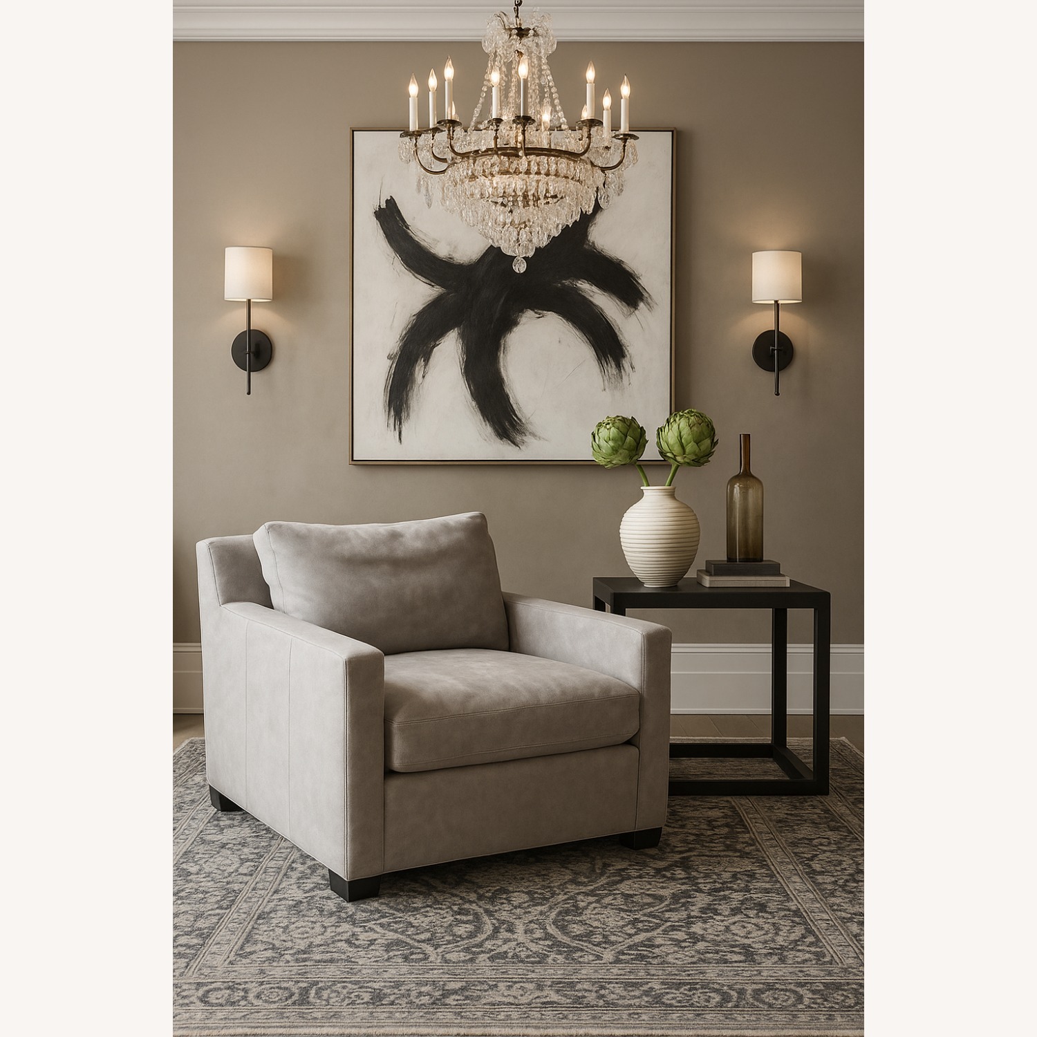 Restoration Hardware Belgian Leather Chair - image-0