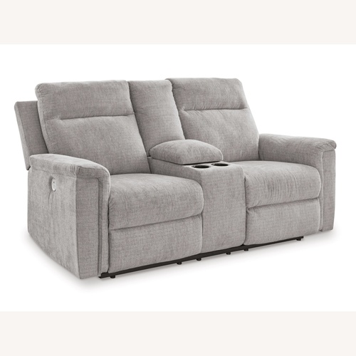 Used Ashley Furniture Barnsana Light Gray Fabric Loveseat for sale on AptDeco