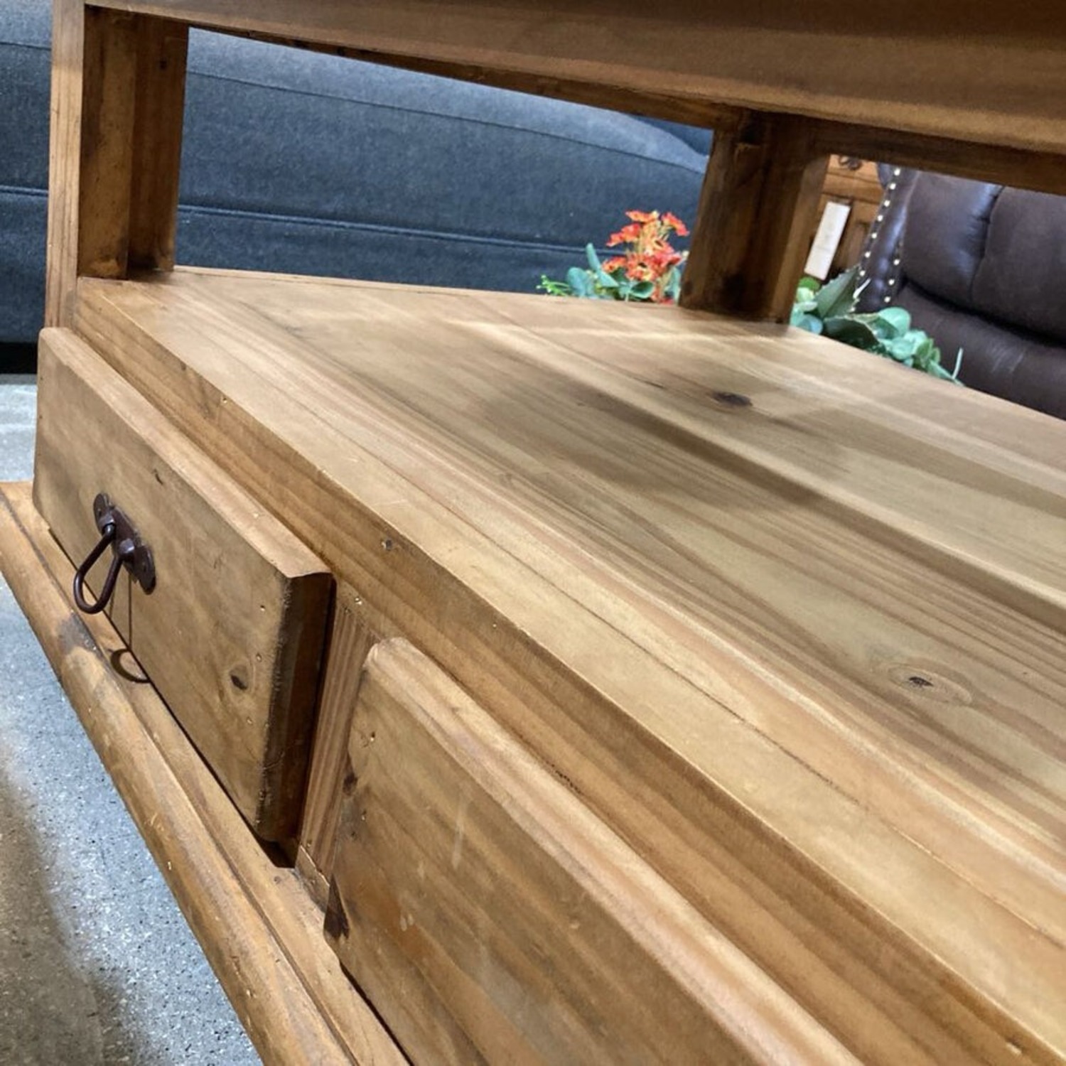 2-Drawer Glass Insert Top on Casters Coffee Table - image-14