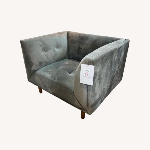 Used Modani Furniture Tufted Modern Cube Velour Chair for sale on AptDeco