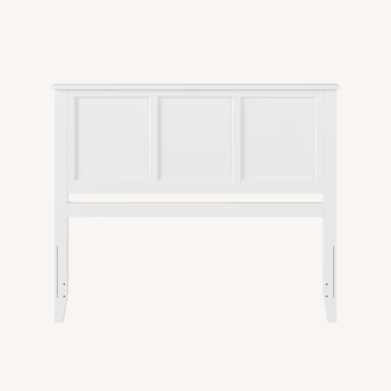 White Wood Headboard for Queen Bed - image-0