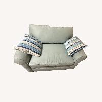 Blue Microsuede Chair and a Half