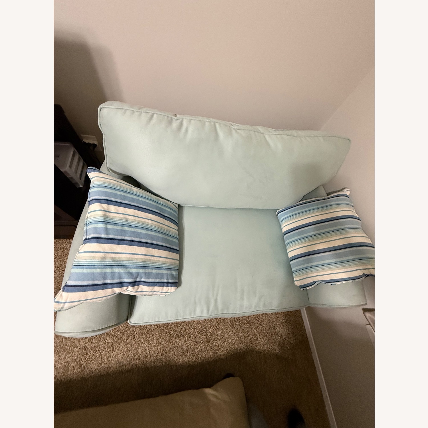 Blue Microsuede Chair and a Half - image-4