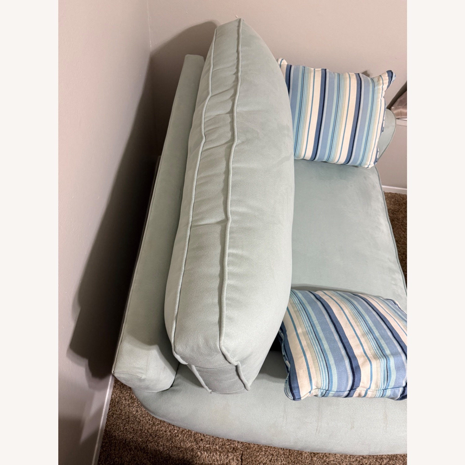 Blue Microsuede Chair and a Half - image-3