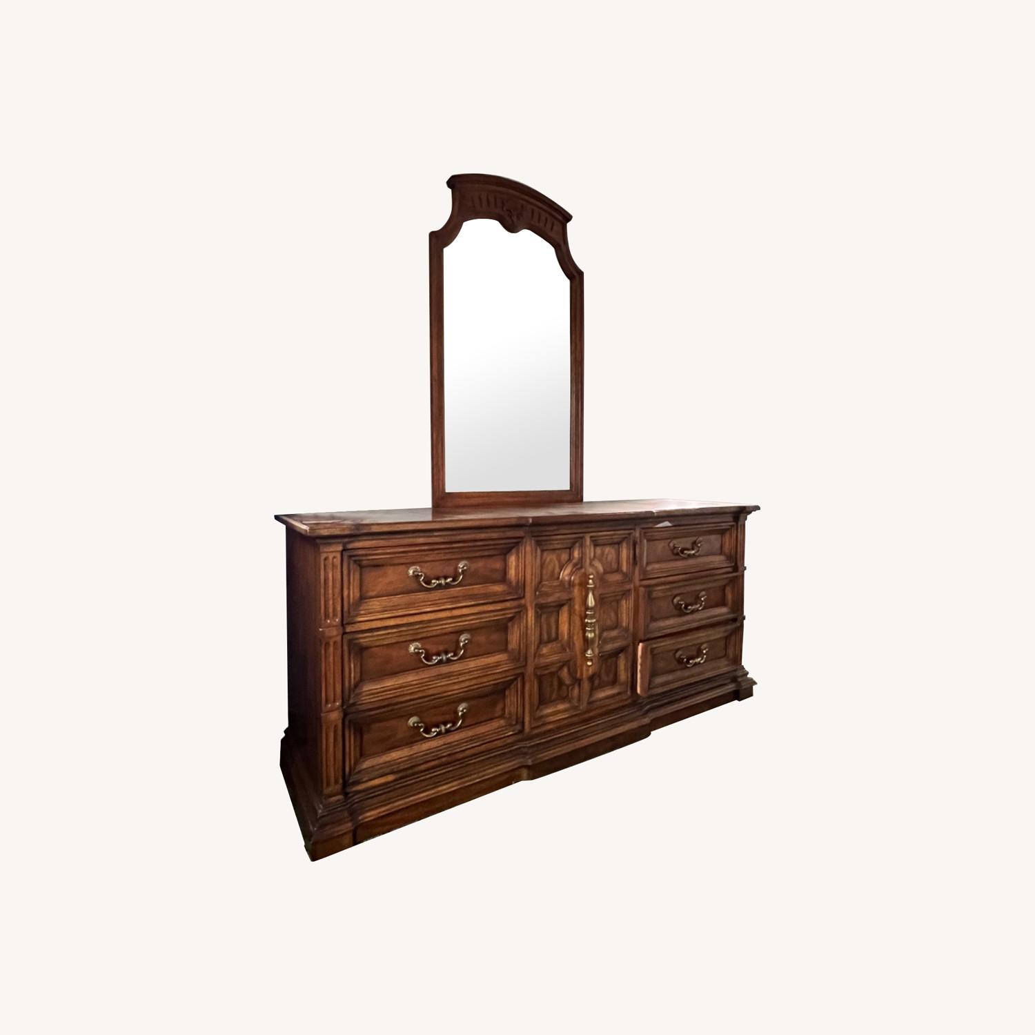 Drexel Light Brown Wood Dresser - image-0