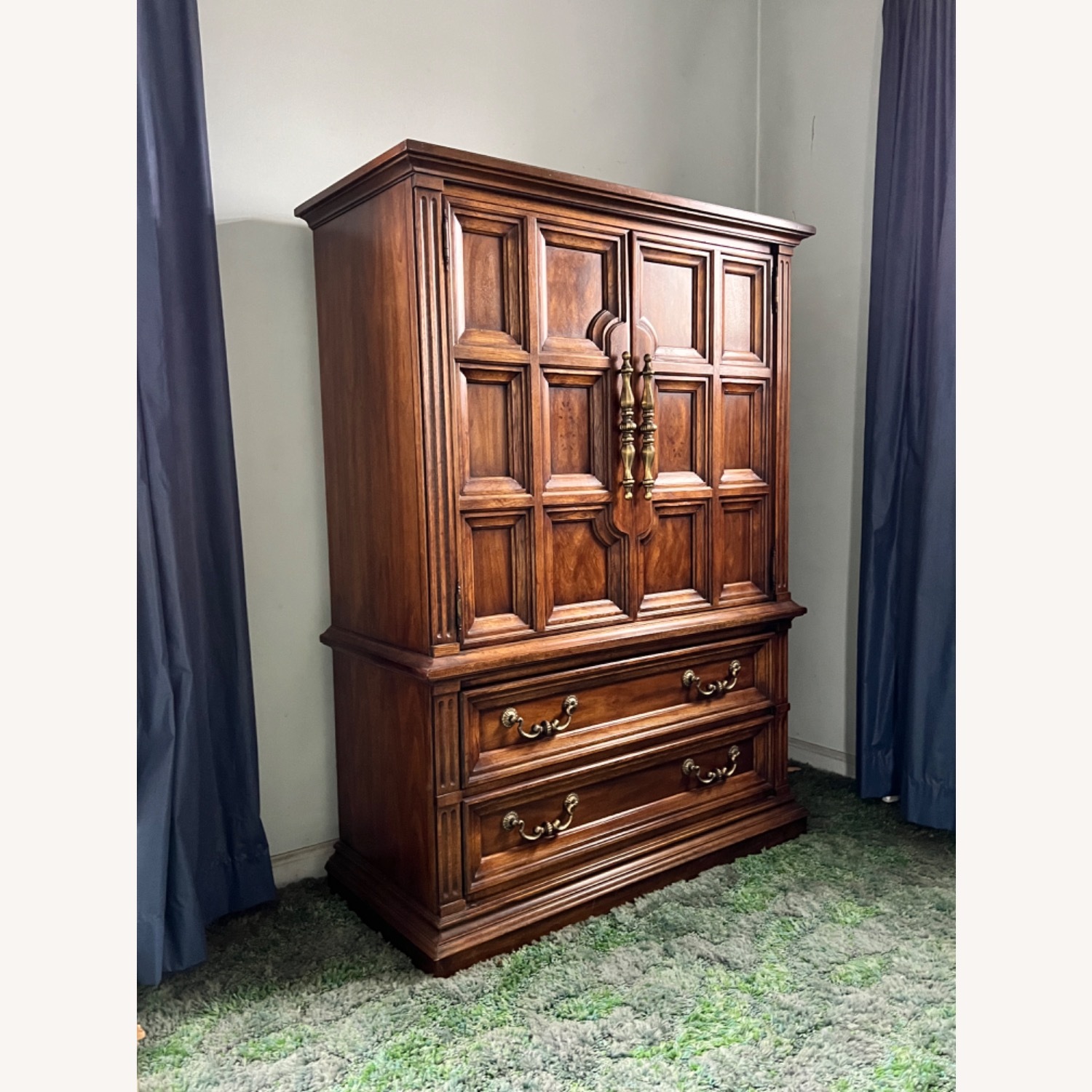 Drexel Dark Brown Wood Dresser - image-1