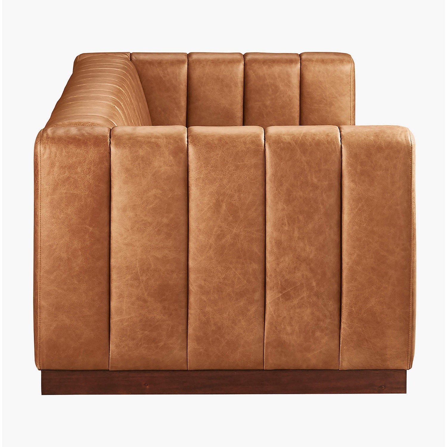 CB2 Forte 101 in Channeled Saddle Leather Sofa - image-3
