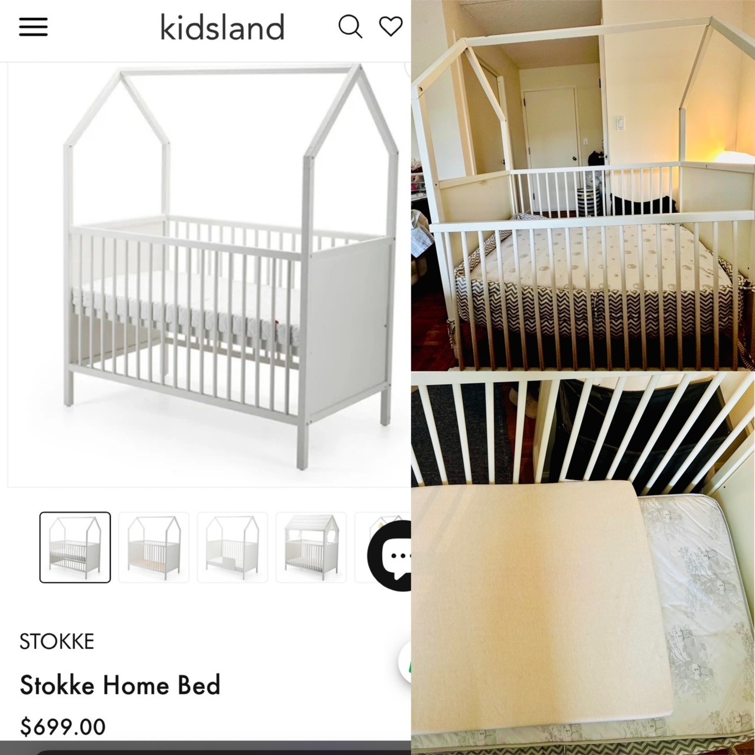 Stokke Home Bed Crib - White  - image-1