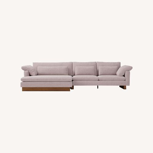 Used West Elm Harmony Burnt Umber Linen Chaise Lounge for sale on AptDeco