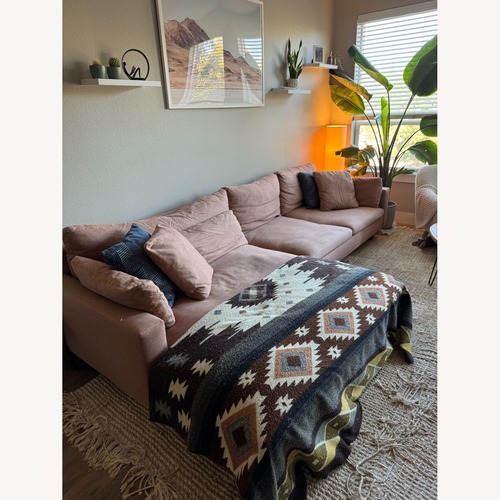 Used West Elm Harmony Burnt Umber Linen Chaise Lounge for sale on AptDeco