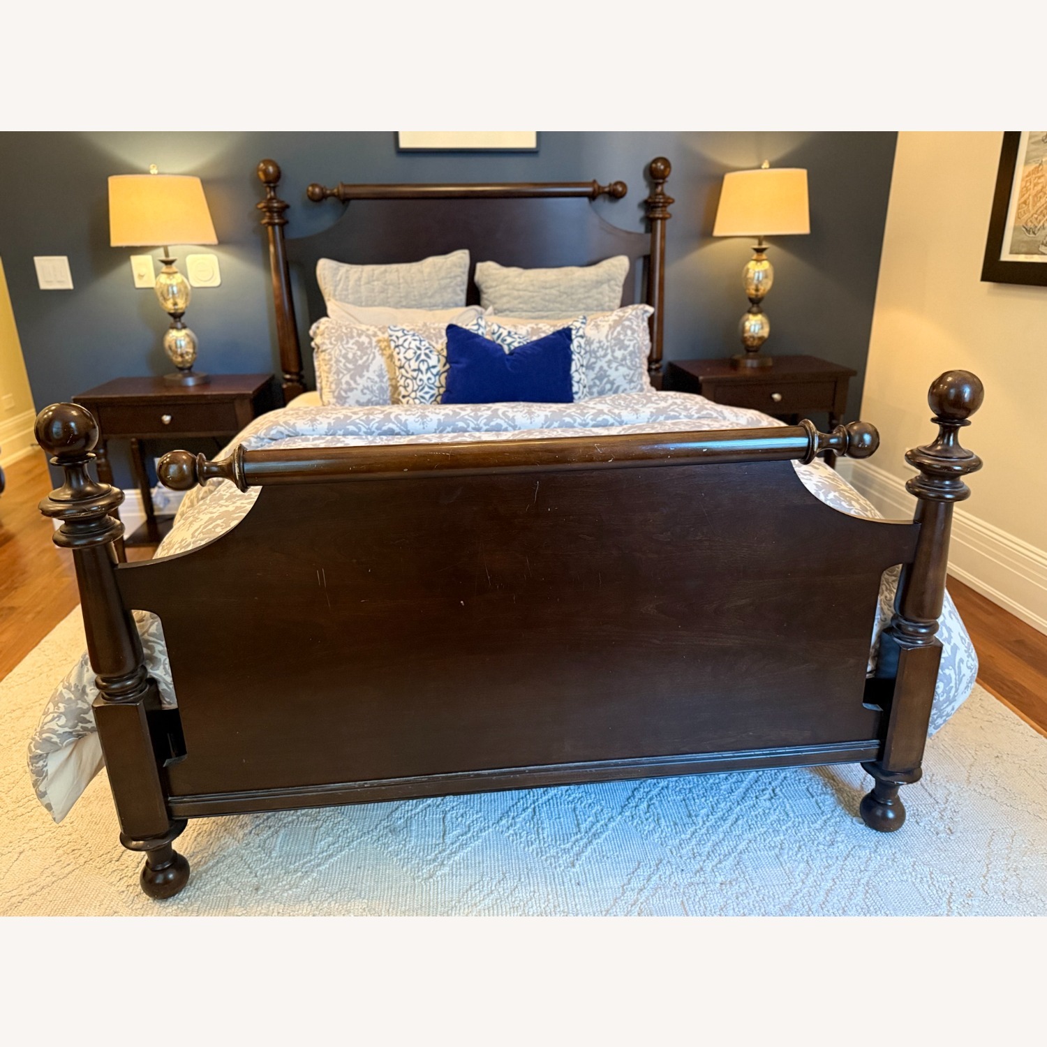 Martha Stewart Dark Brown Wood Queen Bed - image-2