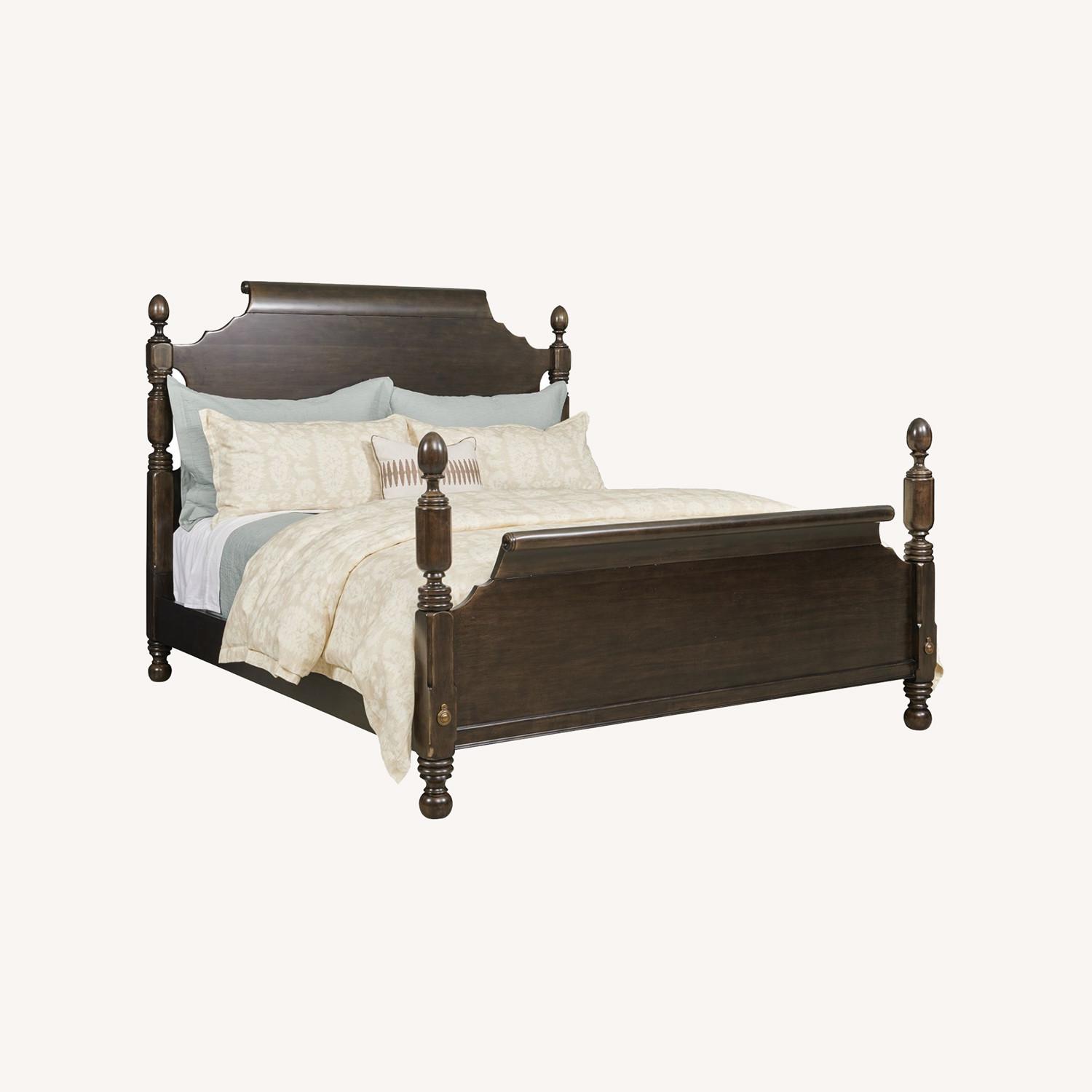 Martha Stewart Dark Brown Wood Queen Bed - image-0