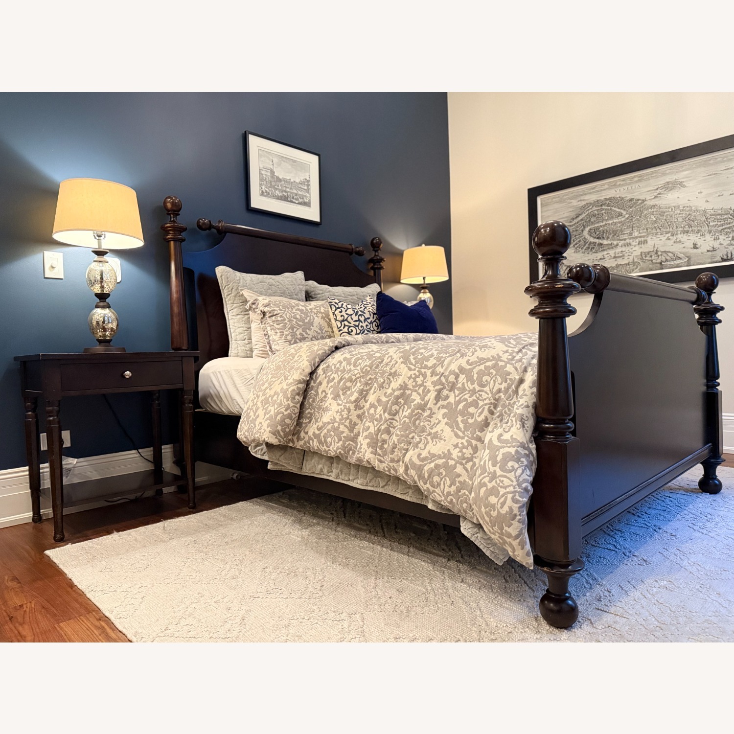 Martha Stewart Dark Brown Wood Queen Bed - image-6