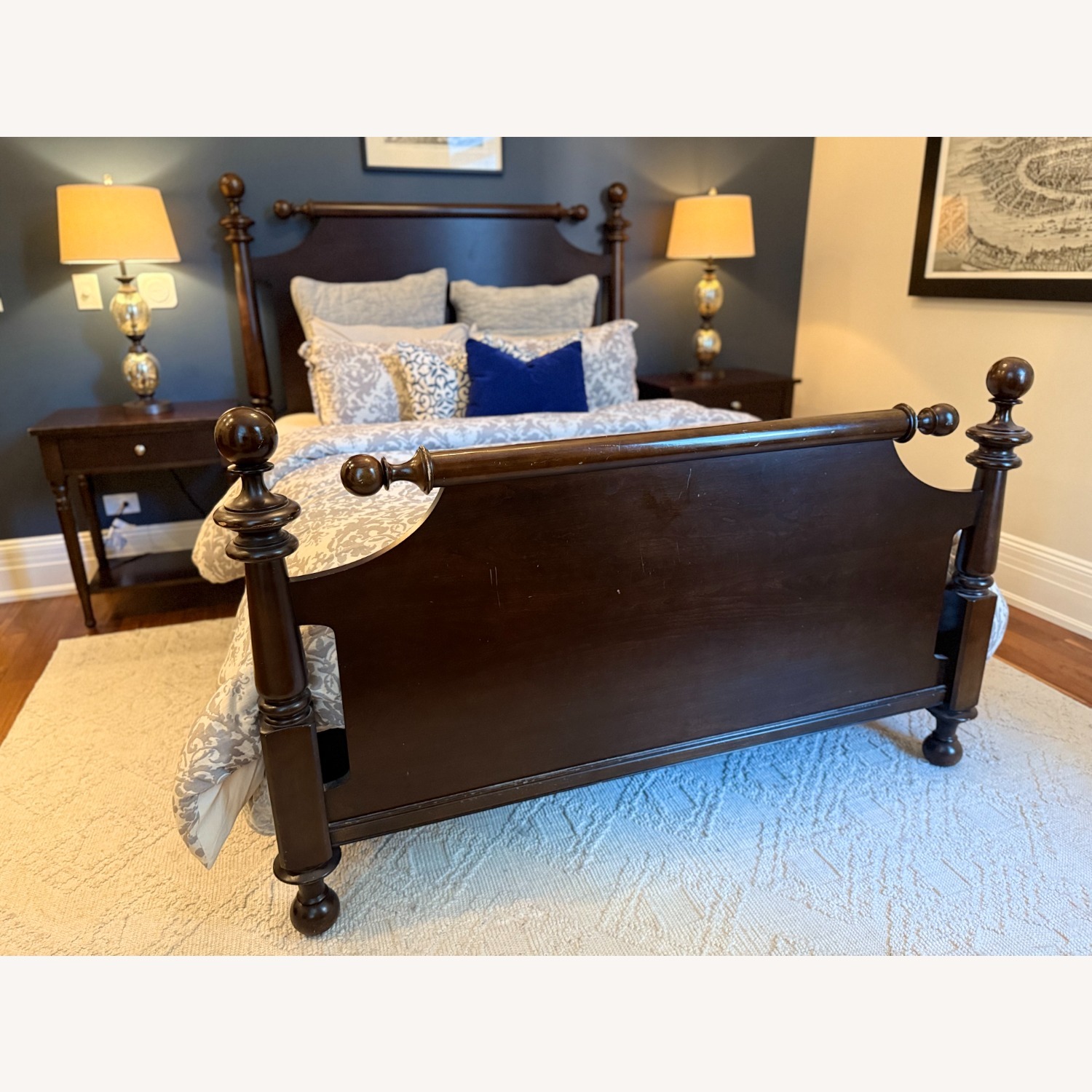 Martha Stewart Dark Brown Wood Queen Bed - image-4