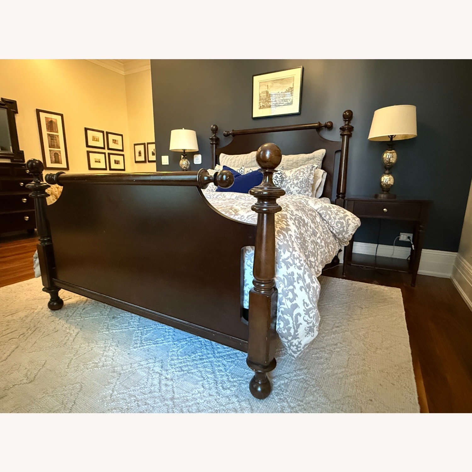 Martha Stewart Dark Brown Wood Queen Bed - image-5