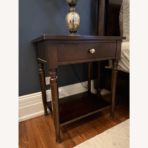 Used Martha Stewart Dark Brown Wood Nightstands for sale on AptDeco