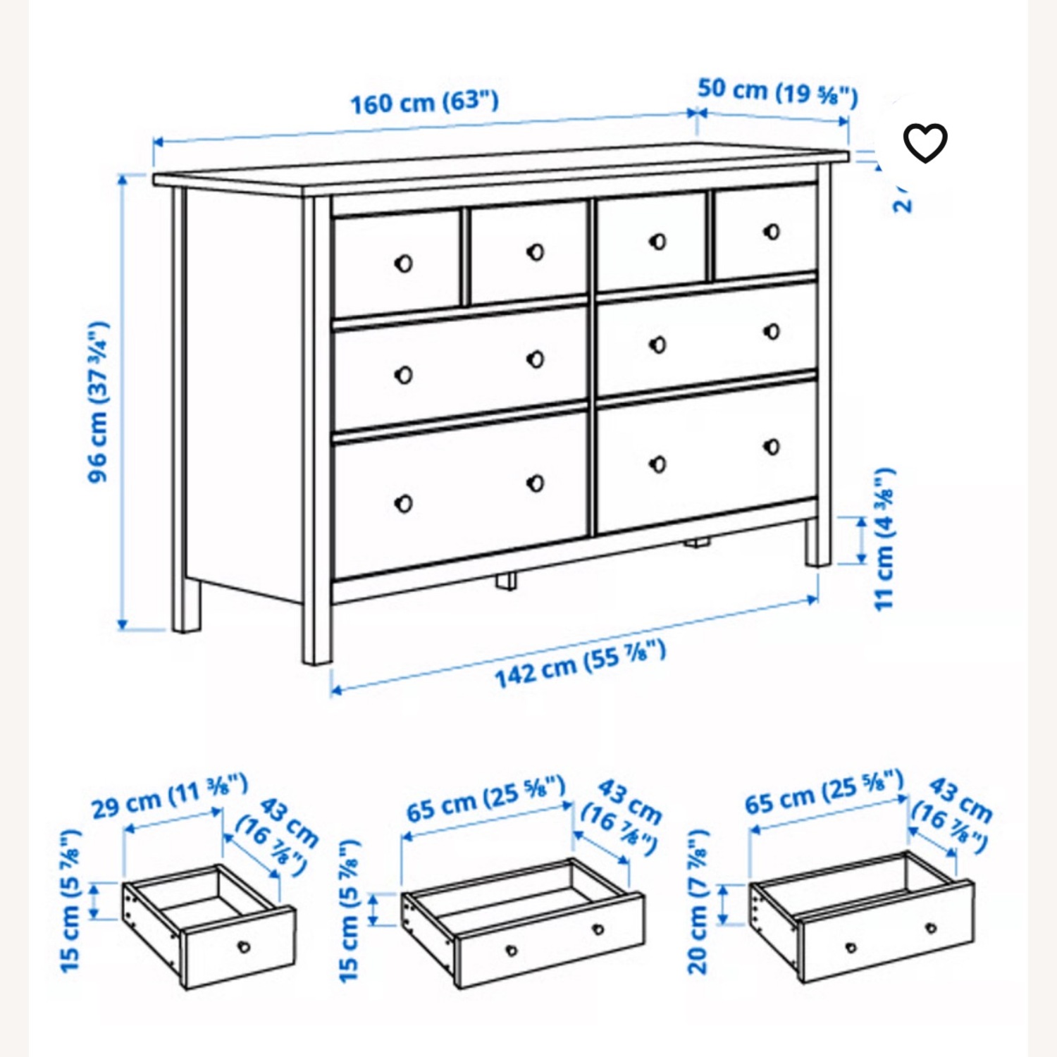 IKEA Hemnes 8 Drawer Dresser - image-1