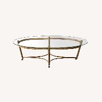Labarge Style Vintage Ram's Hoof Oval Coffee Table