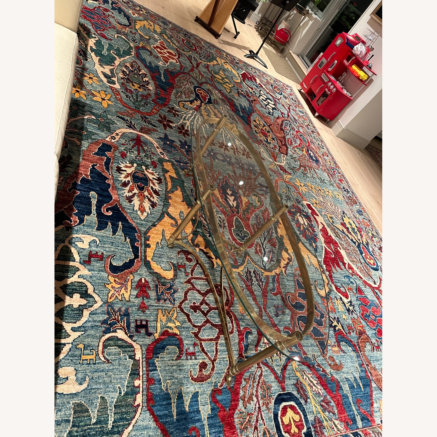 Labarge Style Vintage Ram's Hoof Oval Coffee Table - image-3