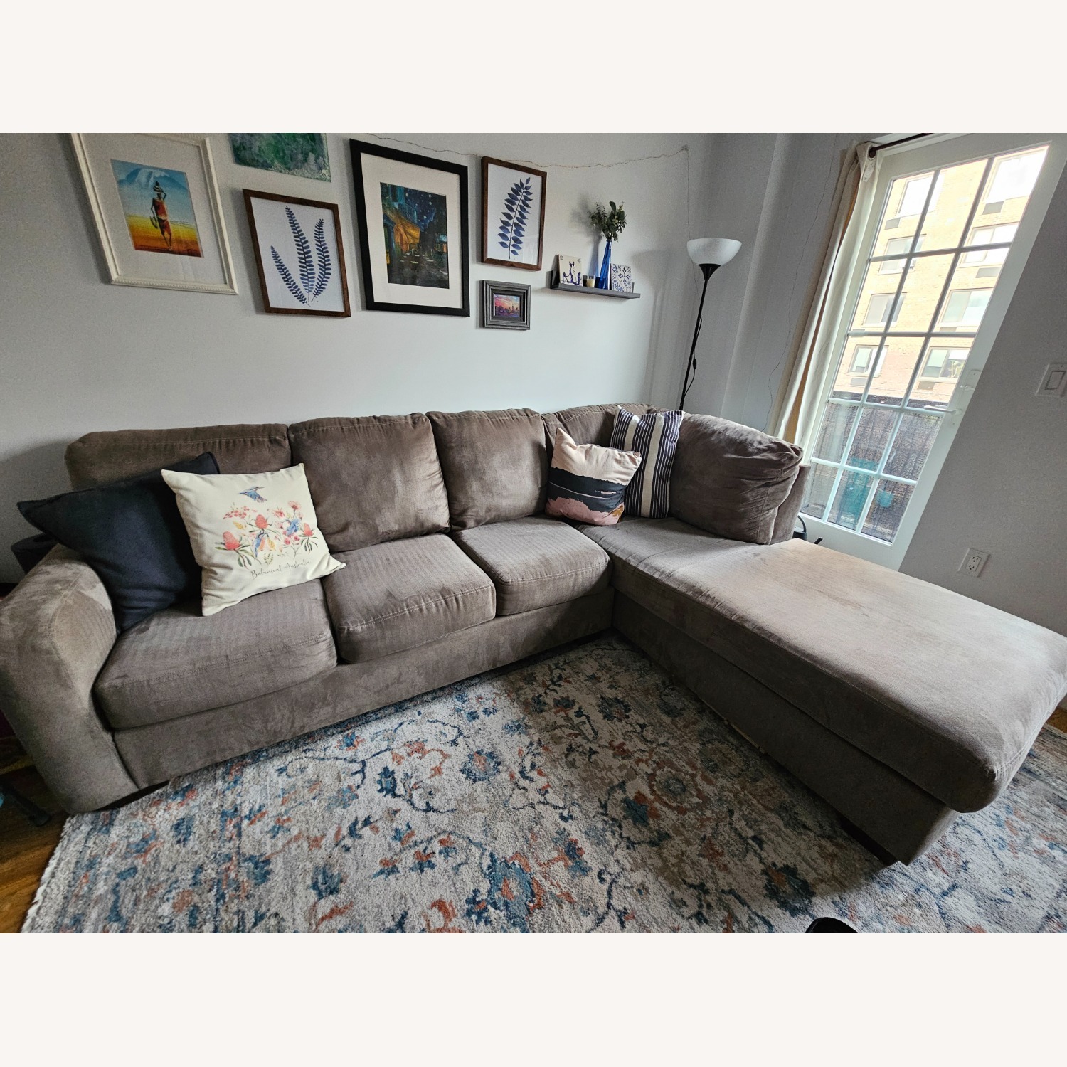 Gray Fabric 2 Piece Sectional - image-3