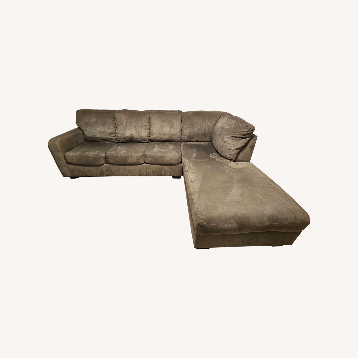 Gray Fabric 2 Piece Sectional - image-1