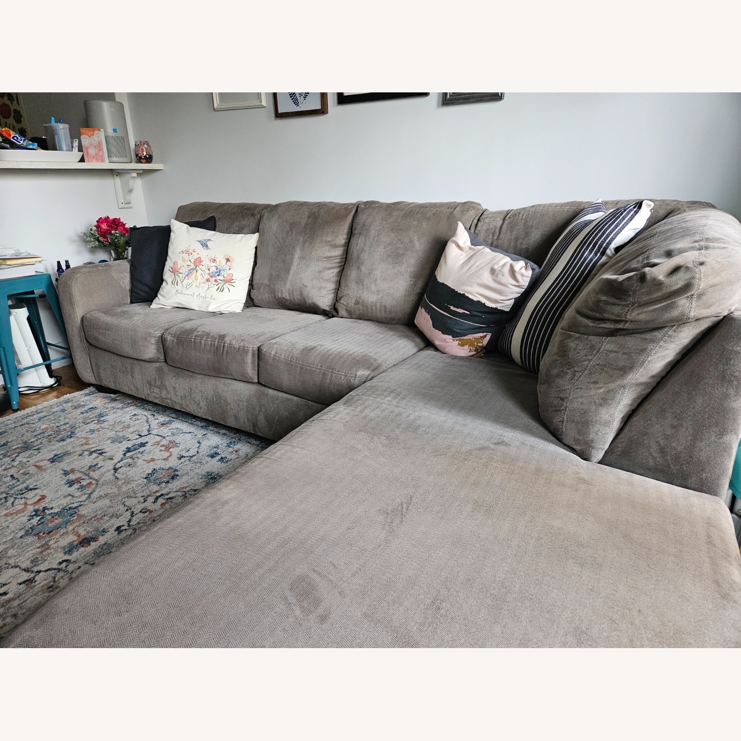 Gray Fabric 2 Piece Sectional - image-4