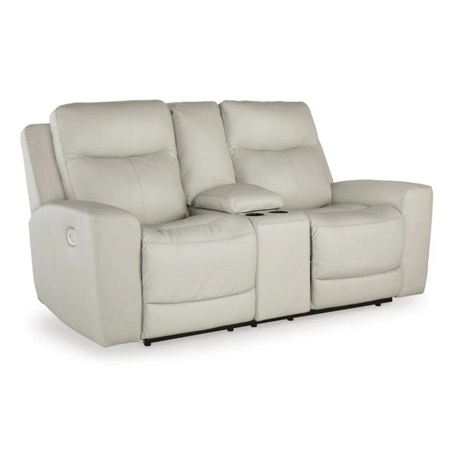 Ashley Mindanao Cream Leather 2 Seater Reclining Sofa - image-7