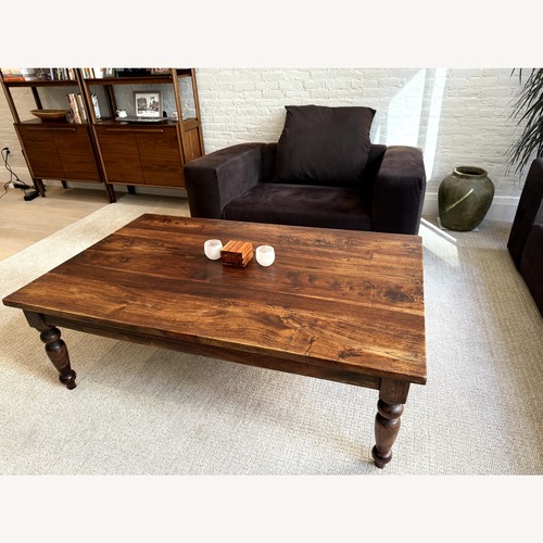 Used Crate & Barrel Dark Brown Coffee Table for sale on AptDeco