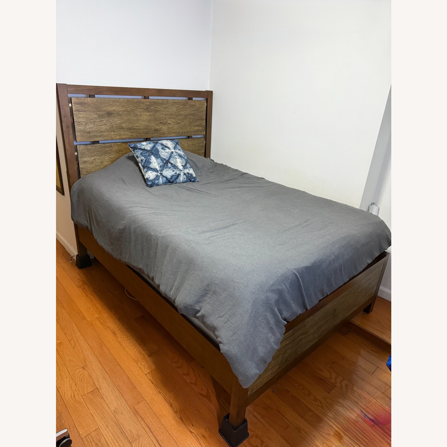 Raymour & Flanigan East Village Two Tone Oak Bed Frame - image-3