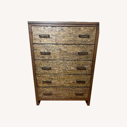 Used Raymour & Flanigan Dark Brown Wood Dresser for sale on AptDeco