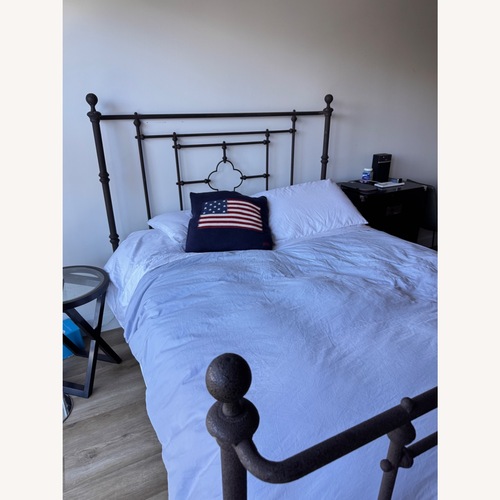 Used Restoration Hardware Dark Brown Metal Queen Bed for sale on AptDeco