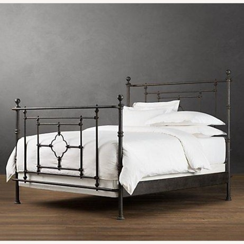 Used Restoration Hardware Dark Brown Metal Queen Bed for sale on AptDeco