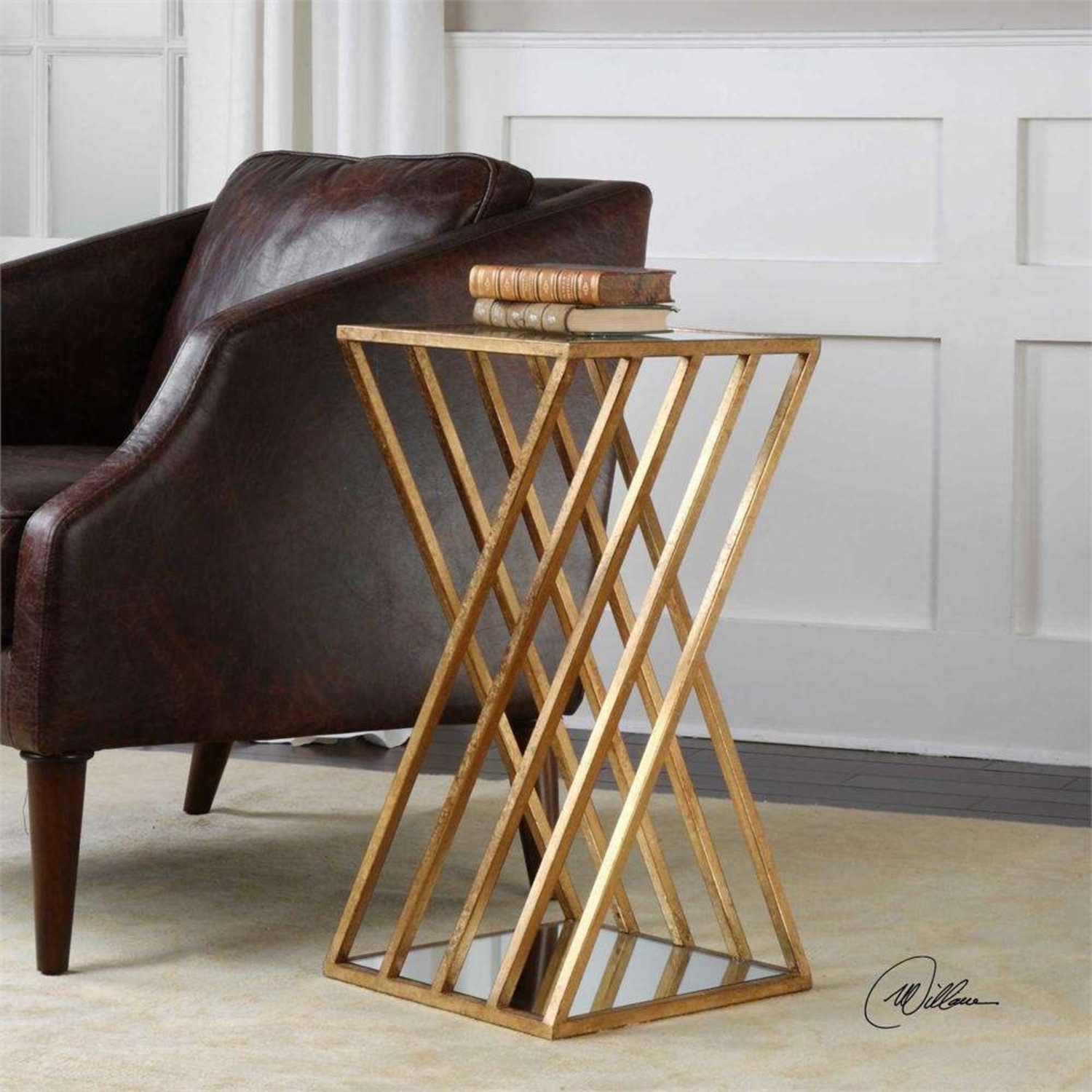 Matthew Williams Gold Glass Side Tables - image-3