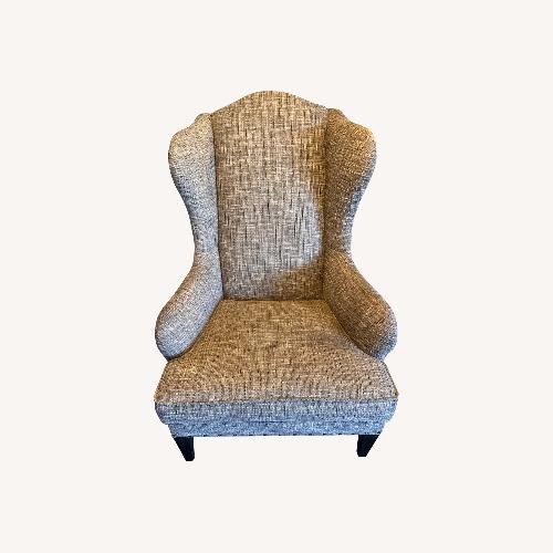 Used Ethan Allen Wingback Light Gray Fabric Armchair for sale on AptDeco