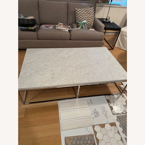 Used Restoration Hardware Light Gray Coffee Table for sale on AptDeco