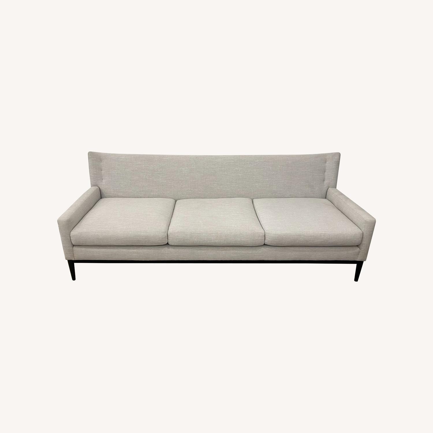 Wingback Gray 3-Seat Sofa with Modern Arms - image-0