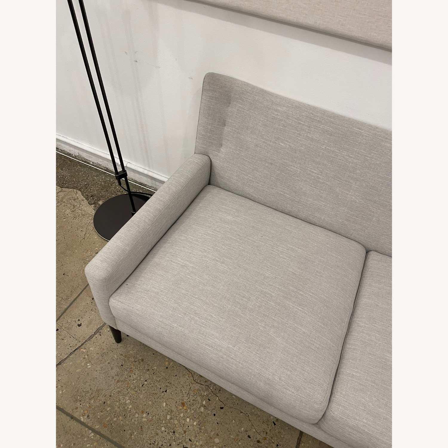 Wingback Gray 3-Seat Sofa with Modern Arms - image-3